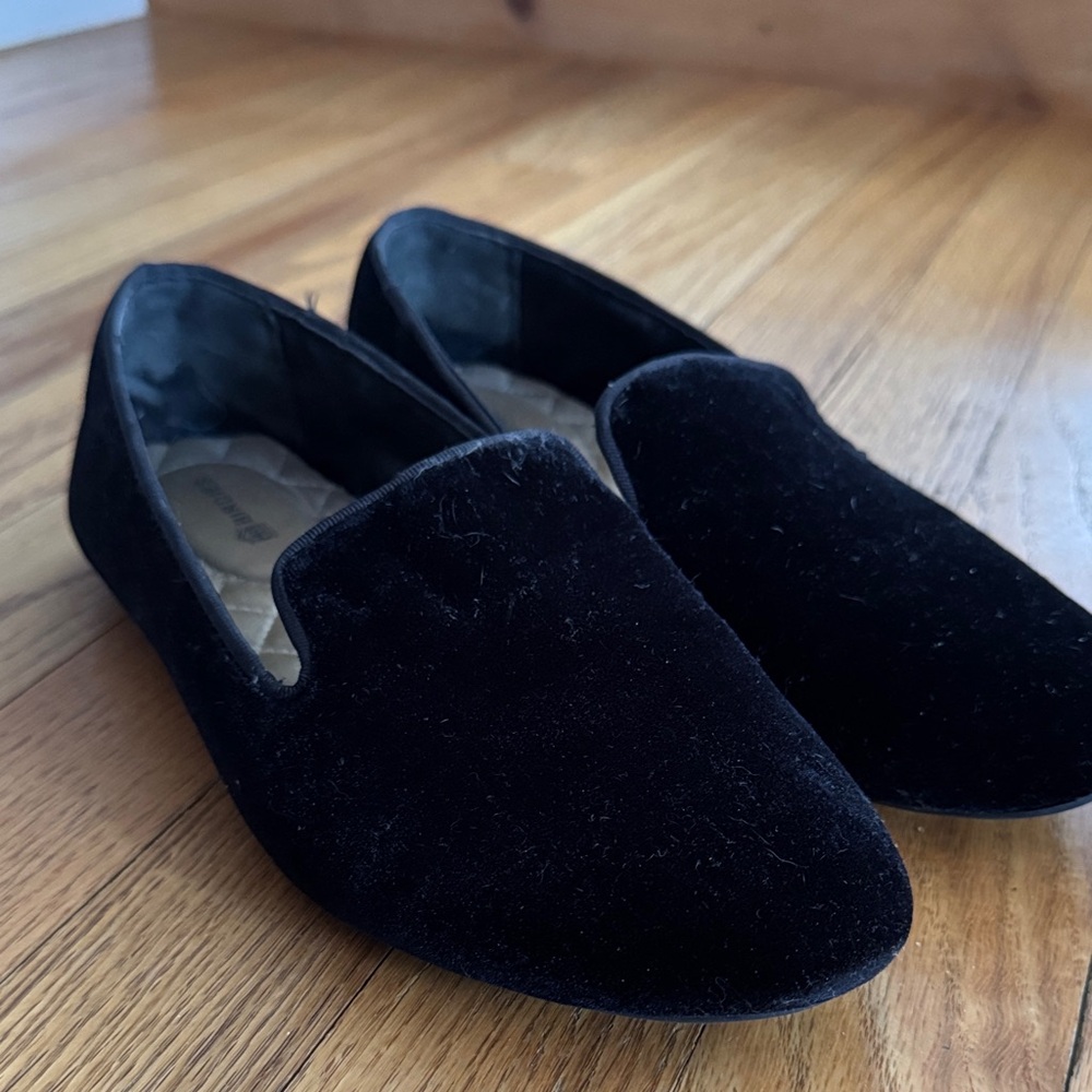 Birdies Luxe Black Velvet Slip-Ons
